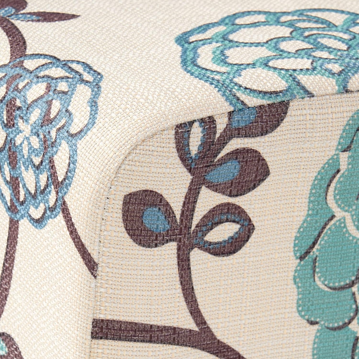 Pertica Fabric Dining Chairs, 2-Pcs Set, Polyester White and Blue Floral