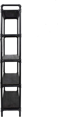 Lina Industrial Iron Five Shelf Bookcase, Gray and Pewter Finish