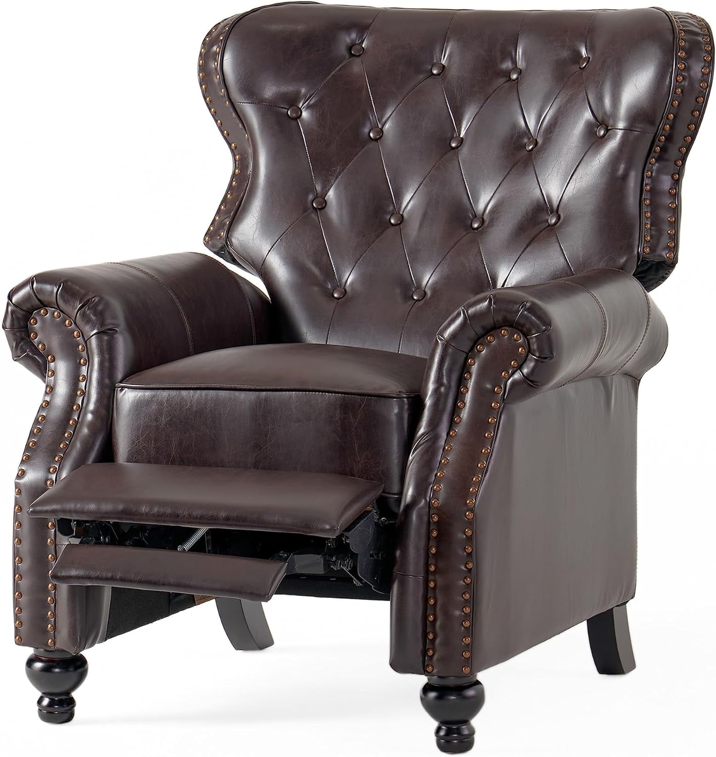 Walder Reconstituted Bycast Leather Recliner, Brown