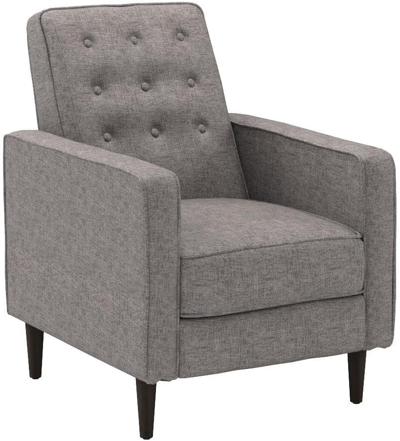 Mervynn Mid-Century Modern Fabric Recliners, 2-Pcs Set, Grey