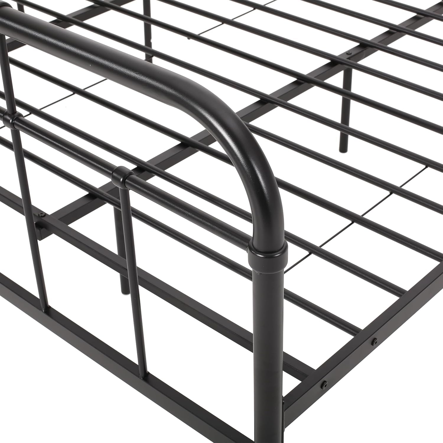 Berthoud Industrial Iron King Bed Frame, Flat Black