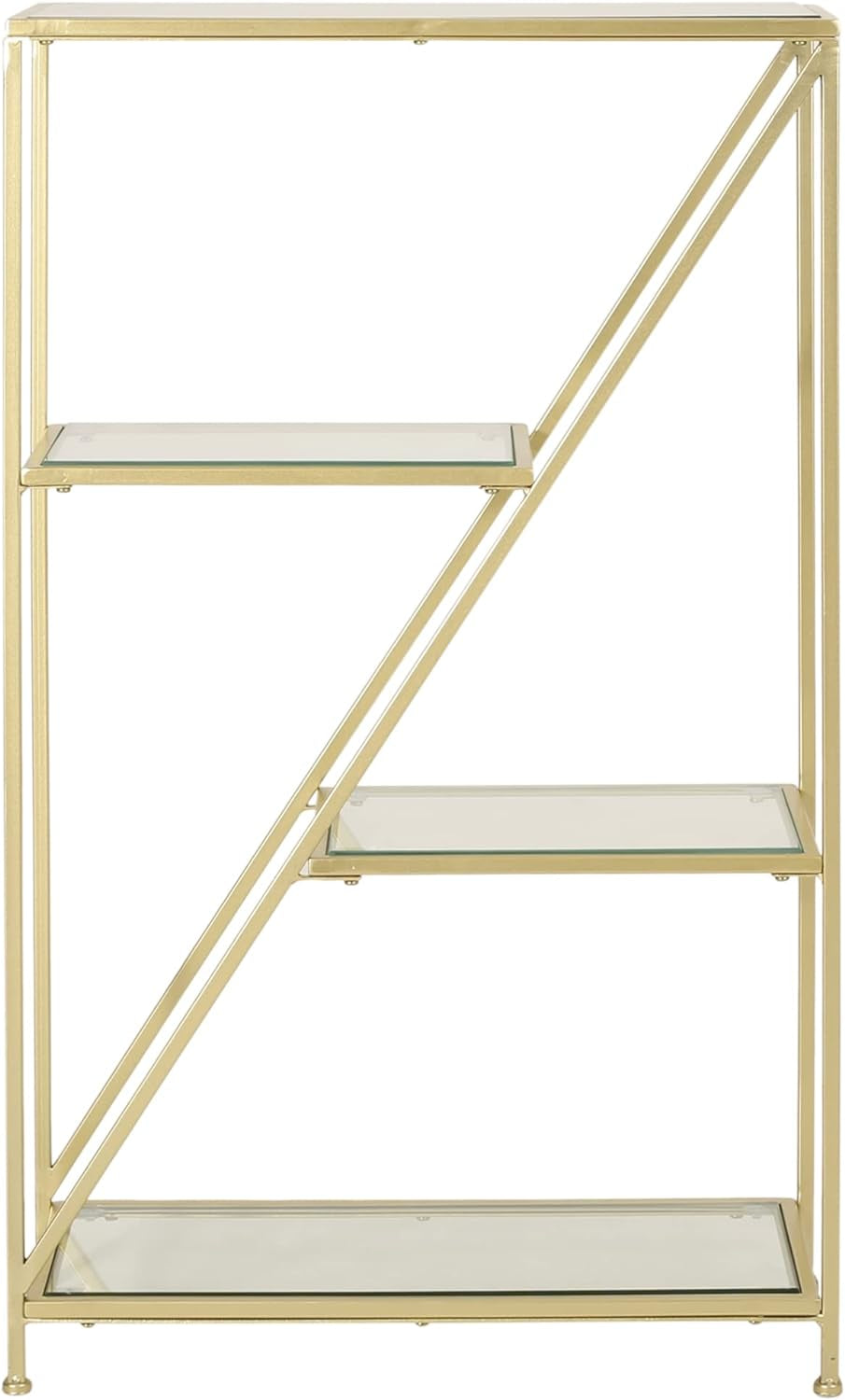 Kokesh Bookcase, Gold + Clear