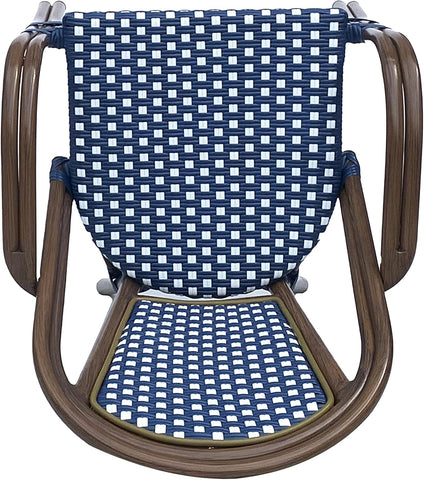 Brianna Bistro Chairs, Briann,Navy Blue + White + Brown Wood