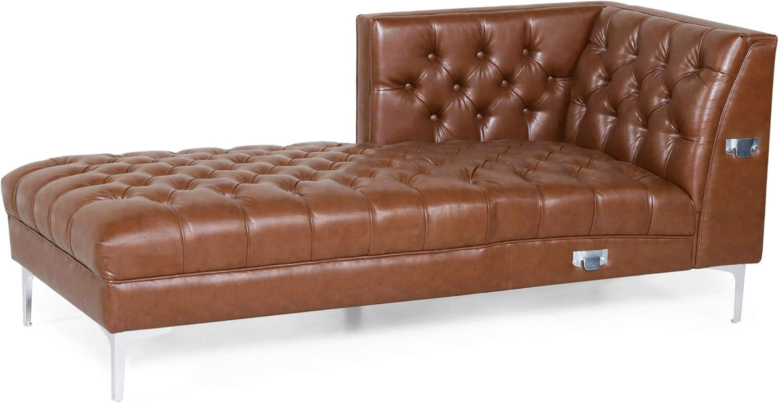 Tignall Sectional, Cognac Brown + Silver