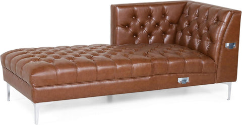Tignall Sectional, Cognac Brown + Silver