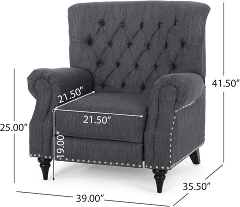 Sunapee Recliner, Charcoal + Espresso