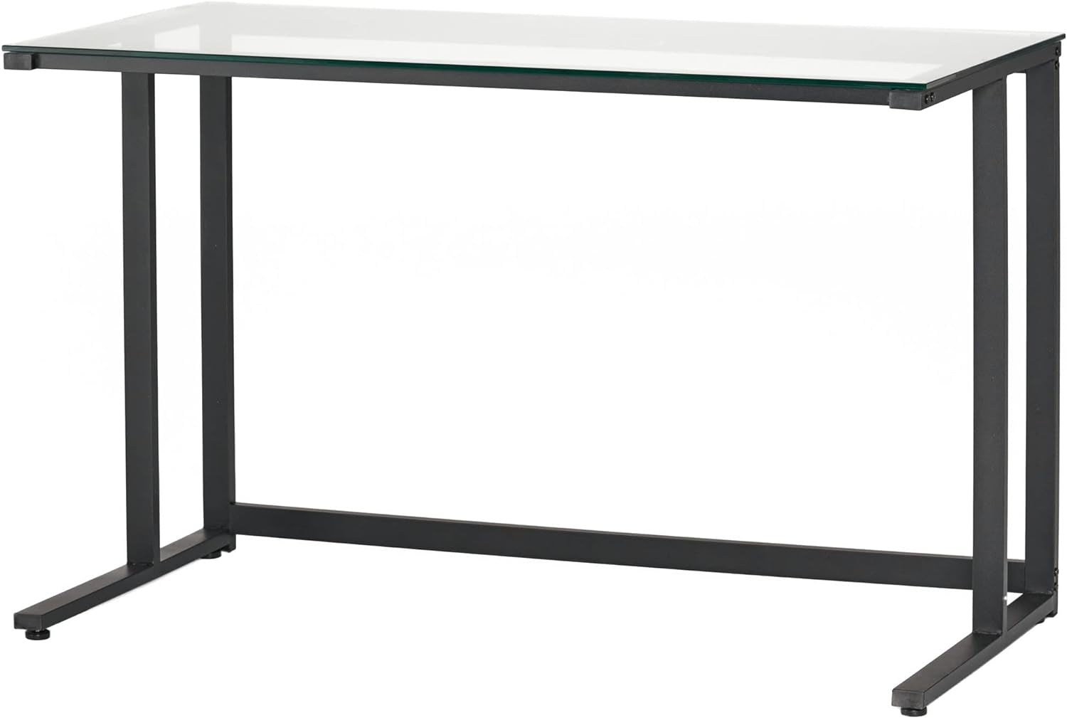 Eghan Tempered Glass Computer Desk, Black