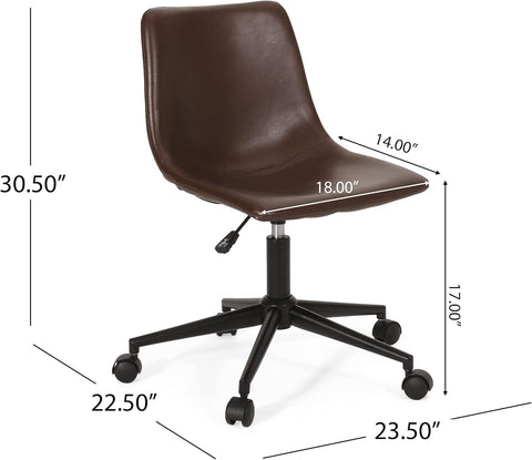 Jarvi Office Chair, Dark Brown + Matte Black