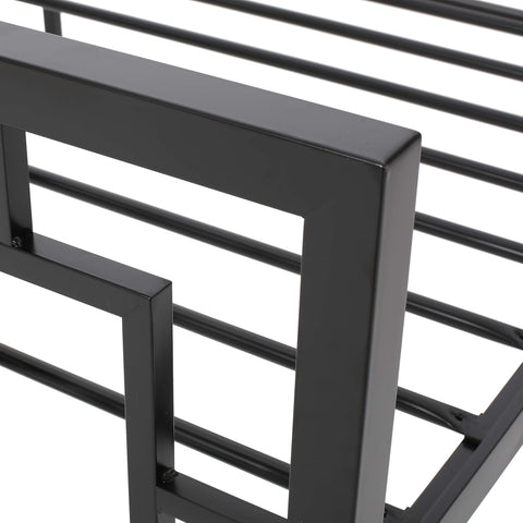 Modern Iron Twin Bed Frame, Flat Black