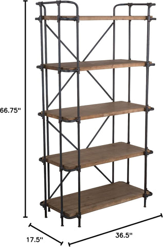 SOHO Indoor-Outdoor Antique Finish -Outdoor Iron 5-Shelf Bookcase