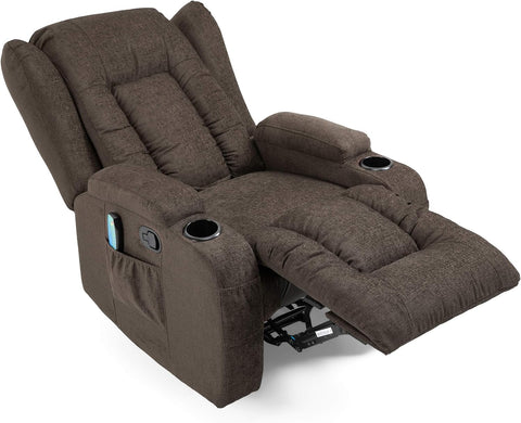 Lavonia Massage Recliner, Brown + Black