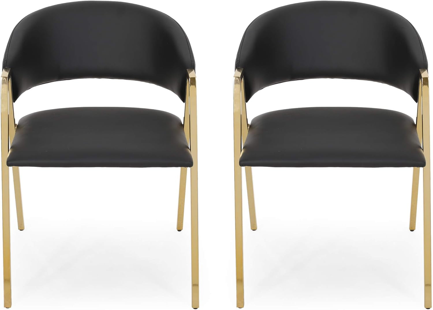 311187 Dining Chairs, 22 "W X 23 "D X 30 "H, Black + Gold