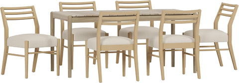 Demlow Dining Set, 20.25 "W X 24 "D X 34 "H, Light Ash + Light Beige Tweed