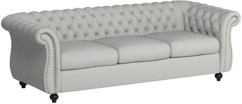 Norma Sofas, Cloud Gray, Dark Brown