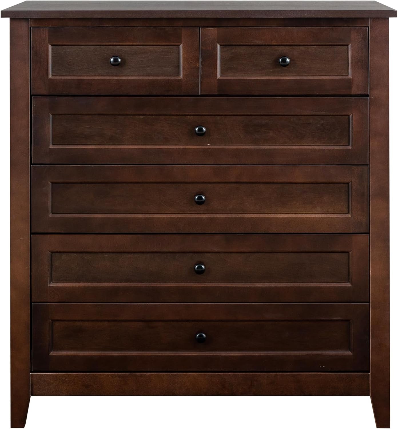 Mid Century Drawer Dresser for Bedroom,Solid Wood Tall Drawers Chest,Retro Organizer Storage Closet for Living Room Corridor,Tableware Cabinet Lockers for Dining Room Kitchen 6 Drawers Brown