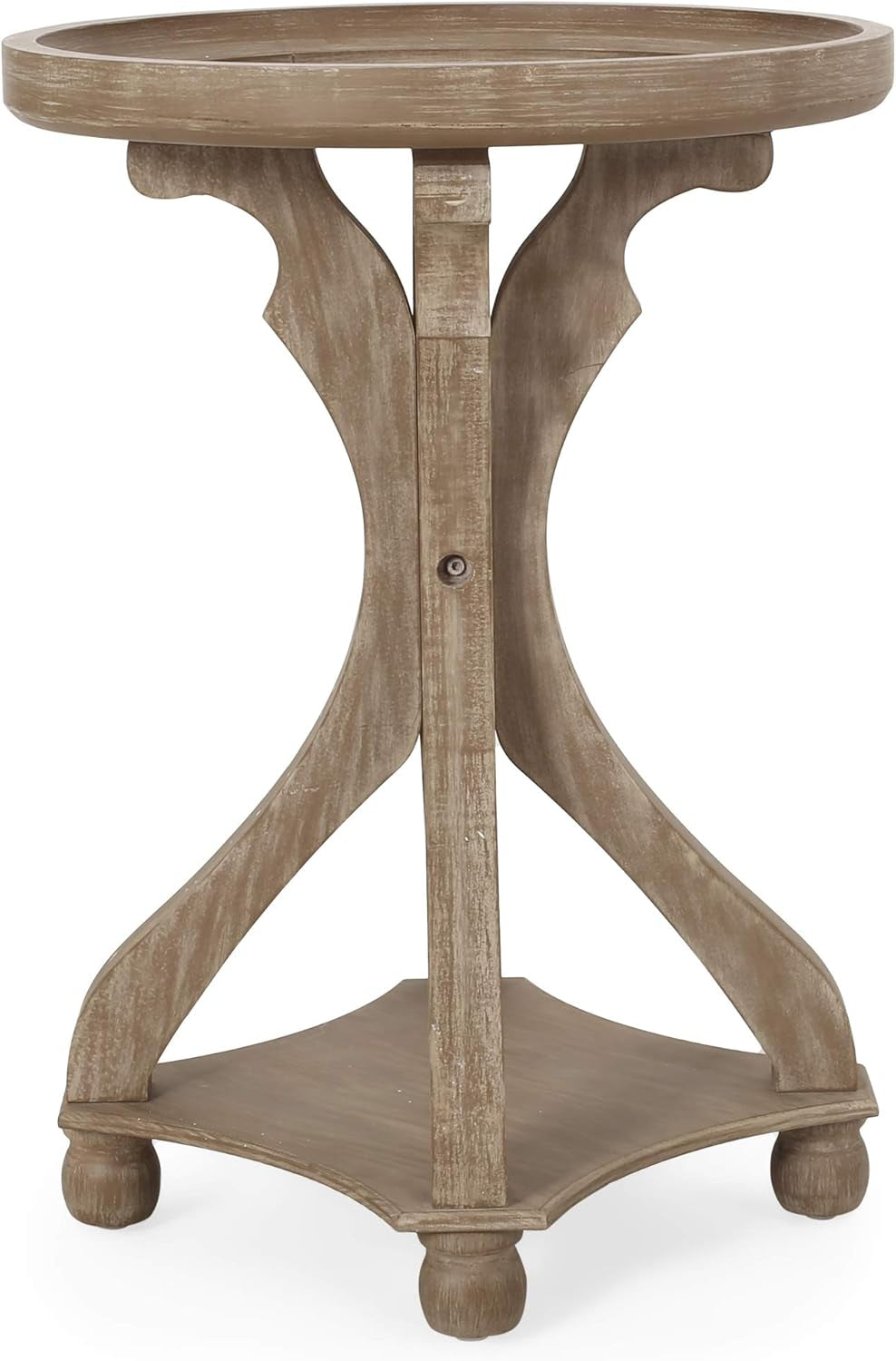 Estelle French Country Accent Table with round Top, Natural