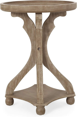 Estelle French Country Accent Table with round Top, Natural