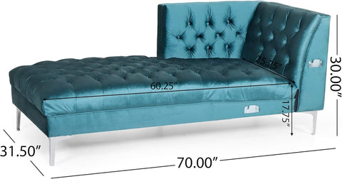 Tignall Sectional, Teal + Silver