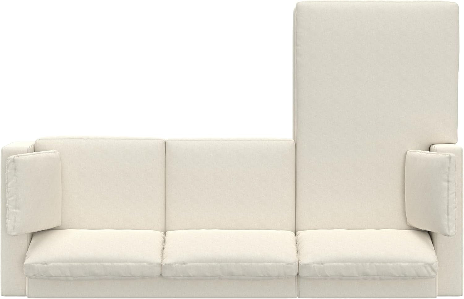 Charlie Left-Facing Sectional Sofa in 100% Recycled Polyester Tightly Woven Performance Fabric, Cream, 122-Inches Wide, Handcrafted Contemporary Style L-Shaped Couch with Chaise