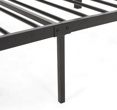 Bouvardia Contemporary Iron Twin Bed Frame, Flat Black