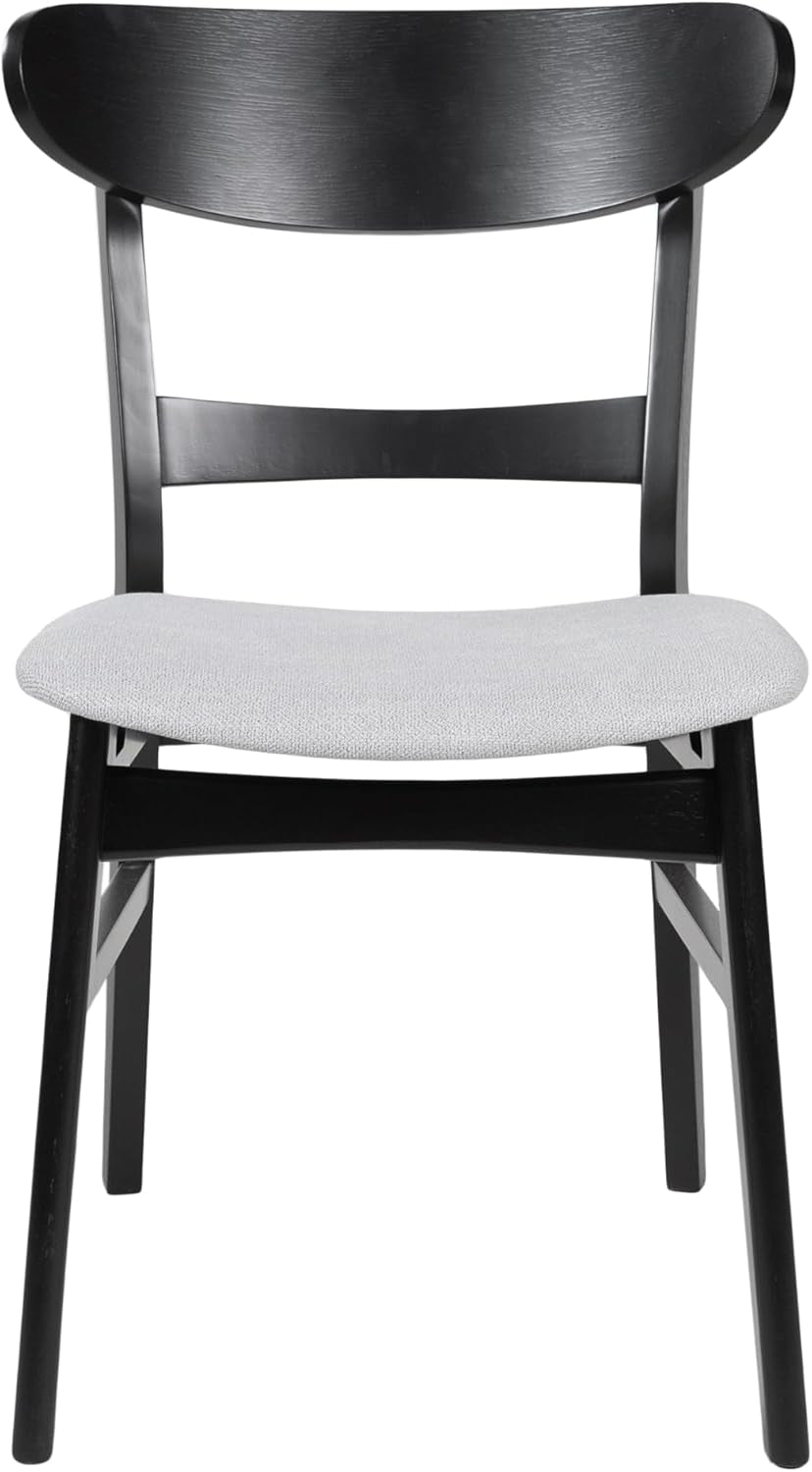 Idalia Dining Chair, 19.6 "W X 20.6 "D X 30.8 "H, Light Gray + Matte Black