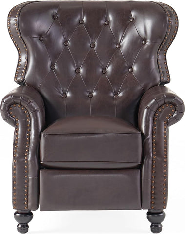 Walder Reconstituted Bycast Leather Recliner, Brown