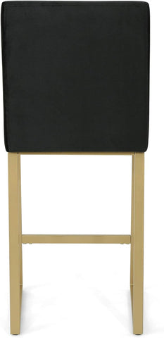 Great Deal Furniture Christopher Knight Home Lexi Modern Velvet Barstools, Black and Brass (Set of 2)