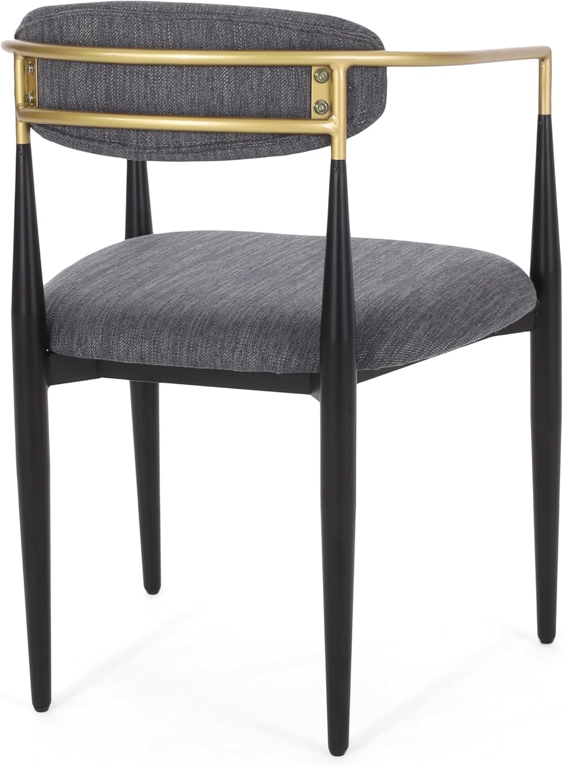 Elmore Dining Chair, 22.75 "W X 21.75 "D X 31.5 "H, Charcoal + Black + Gold