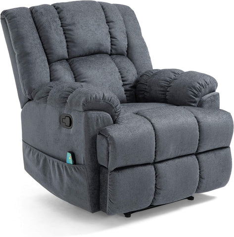 Coosa Massage Recliner, Charcoal + Black