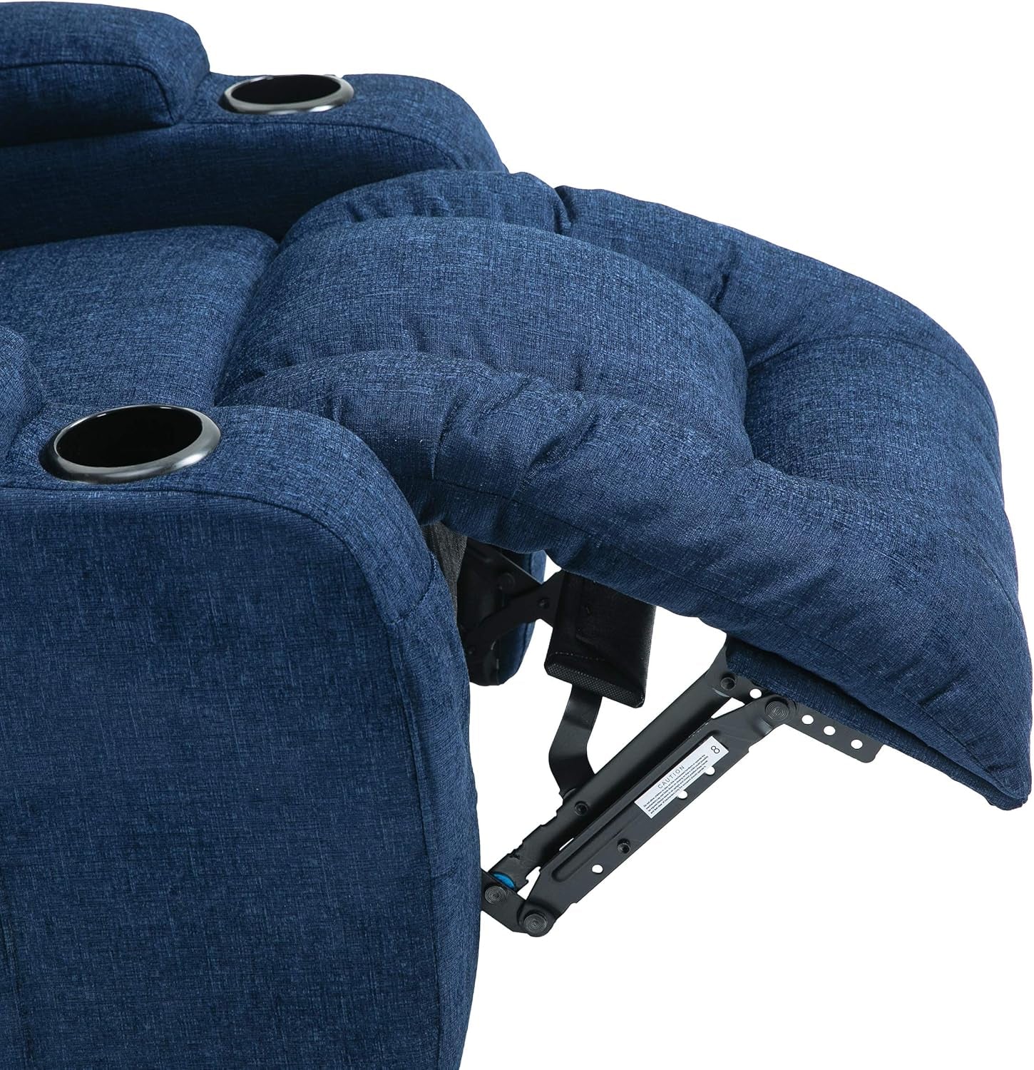 Lavonia Massage Recliner, Navy Blue + Black 40D X 32.25W X 43H In