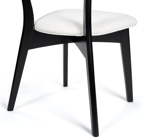 Alma Dining Set, 19.75 "W X 19.75 "D X 31 "H, Black + Light Beige