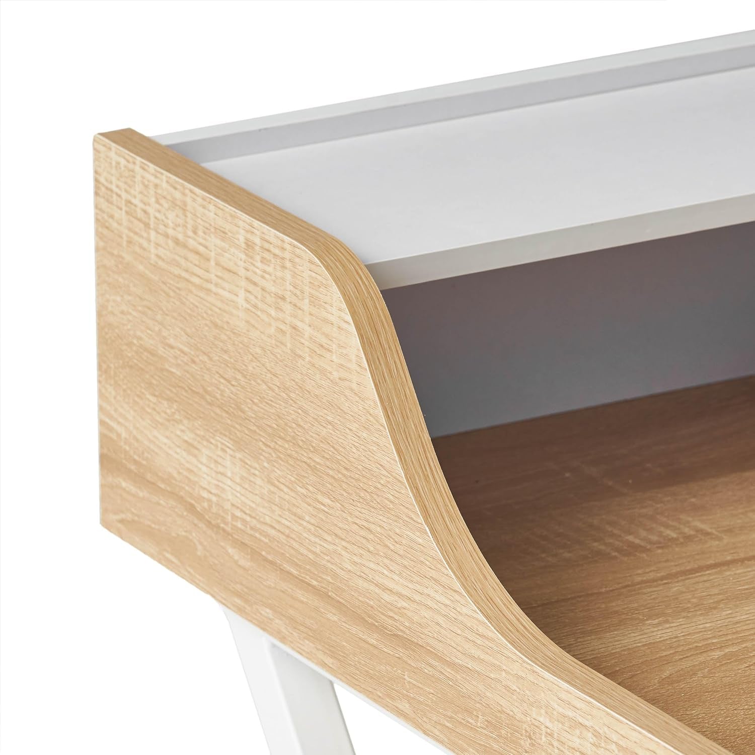 Aalto Computer Desk, Oak / White Melamine