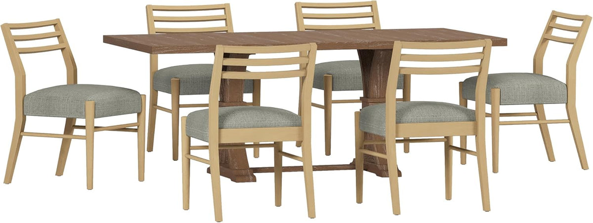 Fernleaf Dining Set, 20.25 "W X 24 "D X 34 "H, Natural Brown + Light Ash + Gray