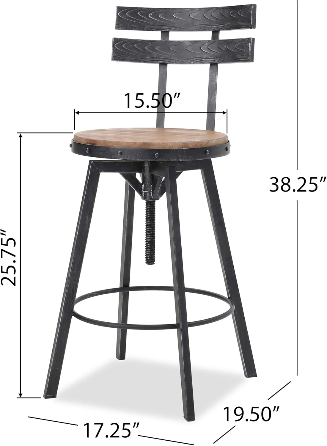 Alanis Barstool Sets, Antique + Black Brush Silver