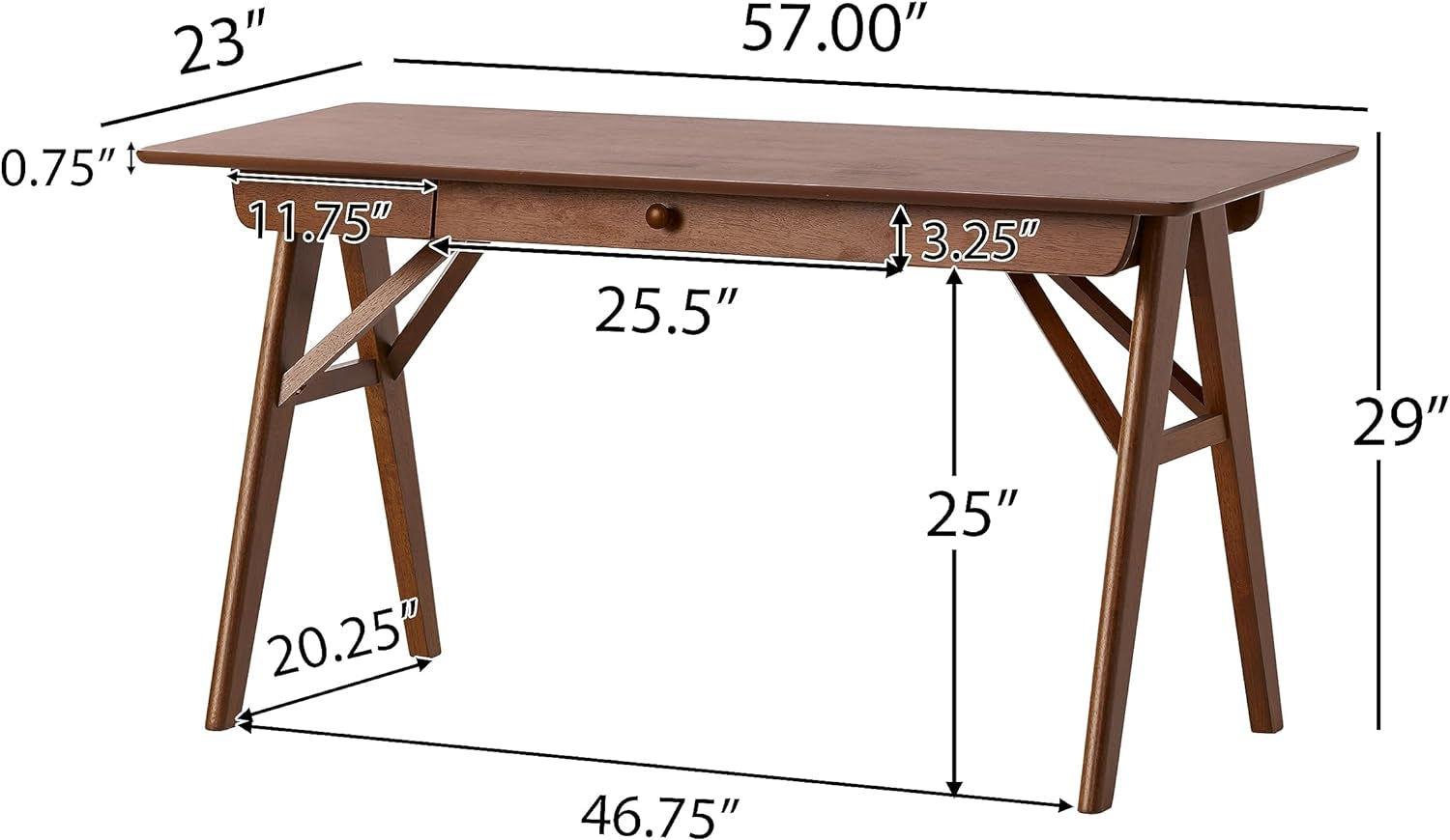 Vienna Mid-Century Wood Desk, Walnut