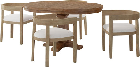 Hudson Dining Set, 22.5 "W X 22.75 "D X 27.5 "H, Light Ash + Almond + Natural Brown