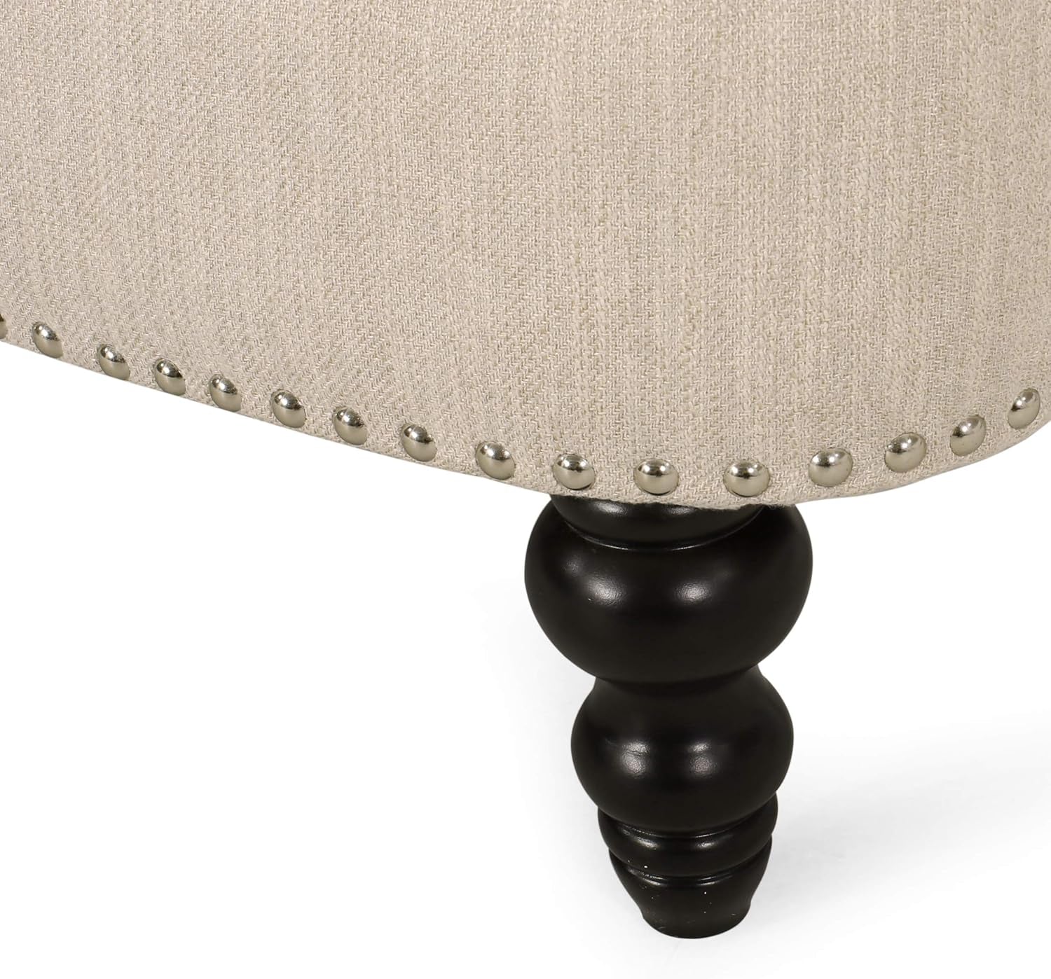 Tracy Contemporary Deep Tufted Sofa with Nailhead Trim, Beige