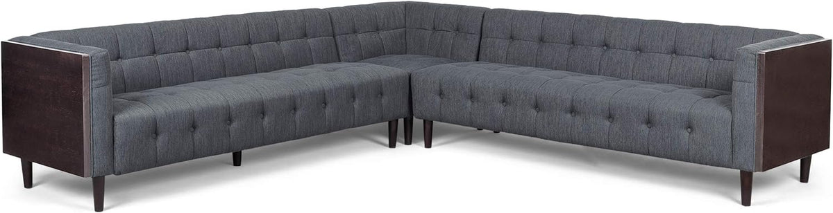 Clermont Sofa, Charcoal + Brown