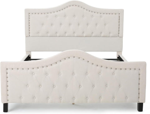 CKH Fully Upholstered Bed Set, Queen, Ivory