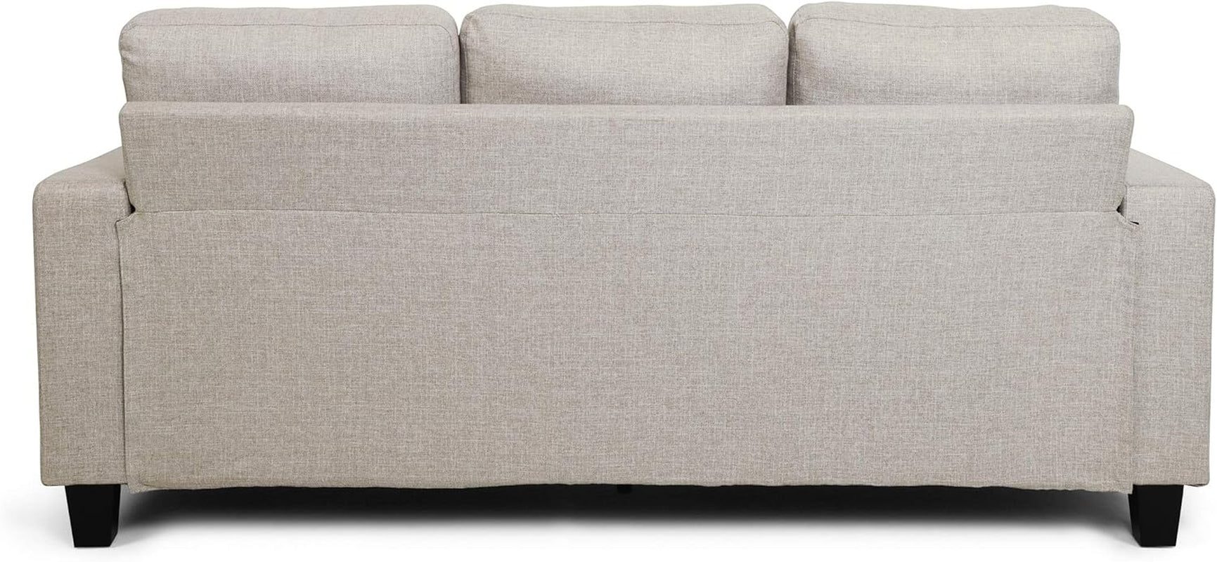 Viviana Three Seater Sofa with Wood Legs, Beige and Natural Finish