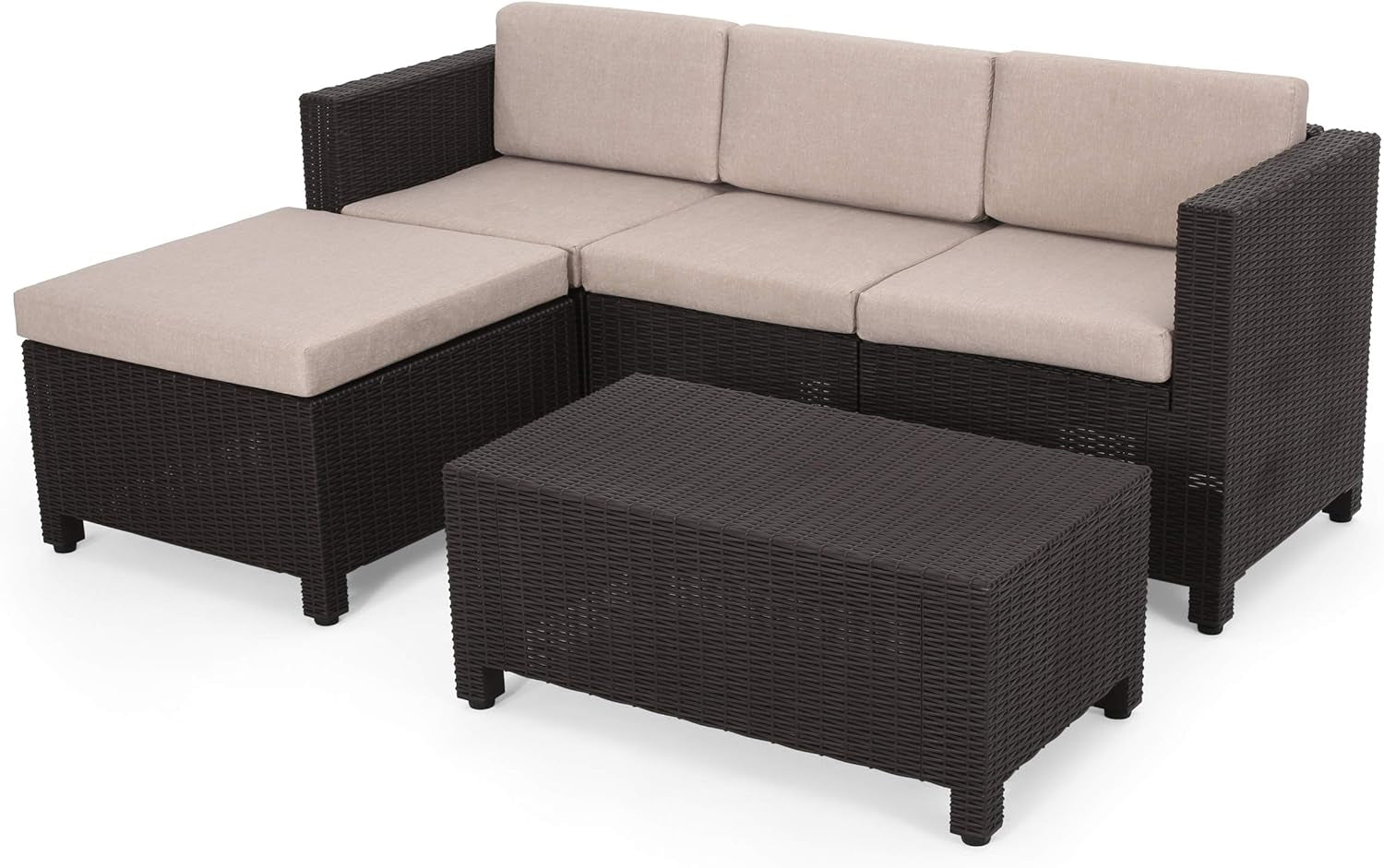 Outdoor Conversation Sets, Dark Brown, Beige