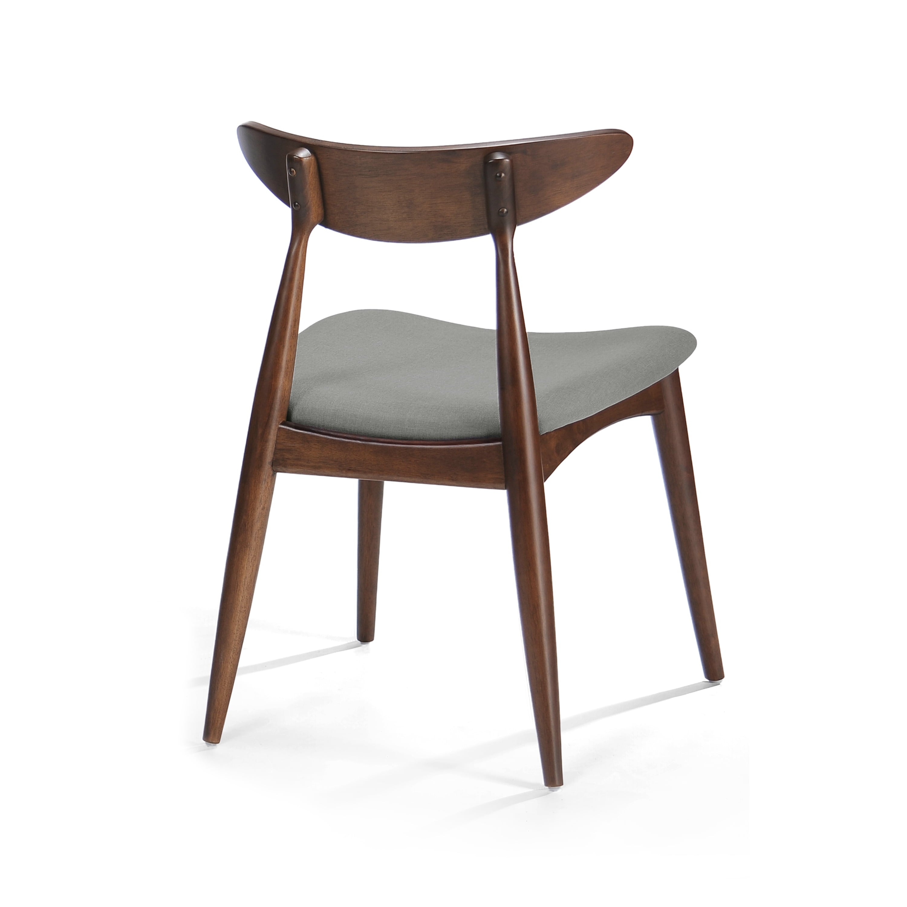 Branson Indoor Fabric Dining Chairs, Set of 2, Light Grey, Walnut