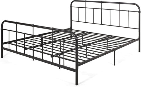 Berthoud Industrial Iron King Bed Frame, Flat Black