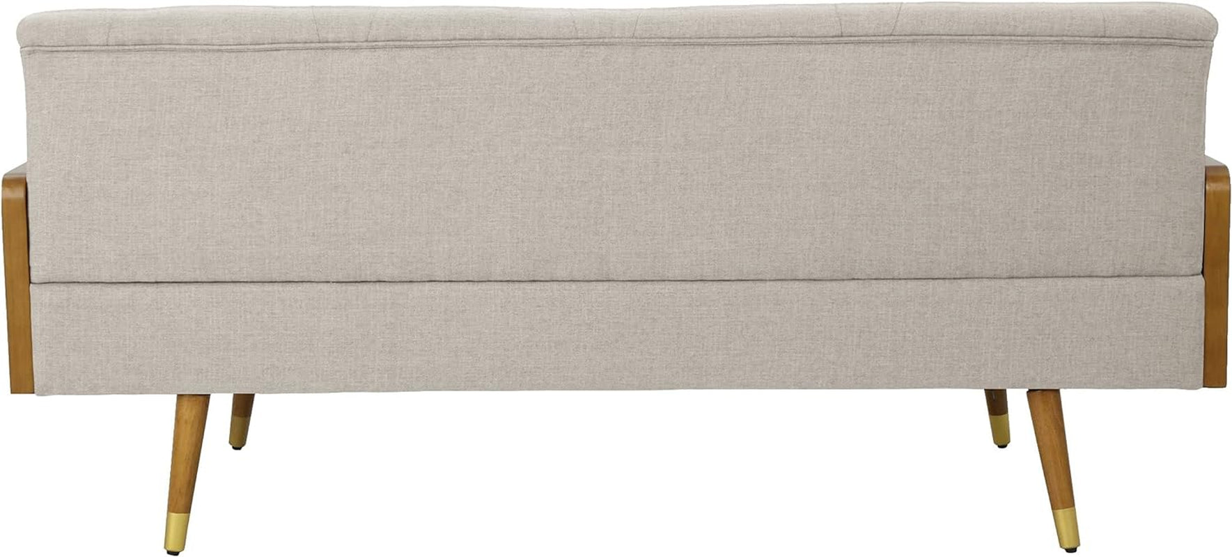 Aidan Mid Century Modern Tufted Fabric Sofa, Beige