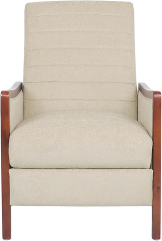 Anaura Recliner, 26.25 "W X 34.75 "D X 39.5 "H, Sand + Walnut