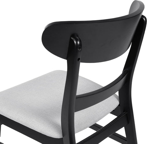 Idalia Dining Chair, 19.6 "W X 20.6 "D X 30.8 "H, Light Gray + Matte Black