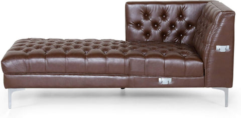 Tignall Sectional, Dark Brown + Silver