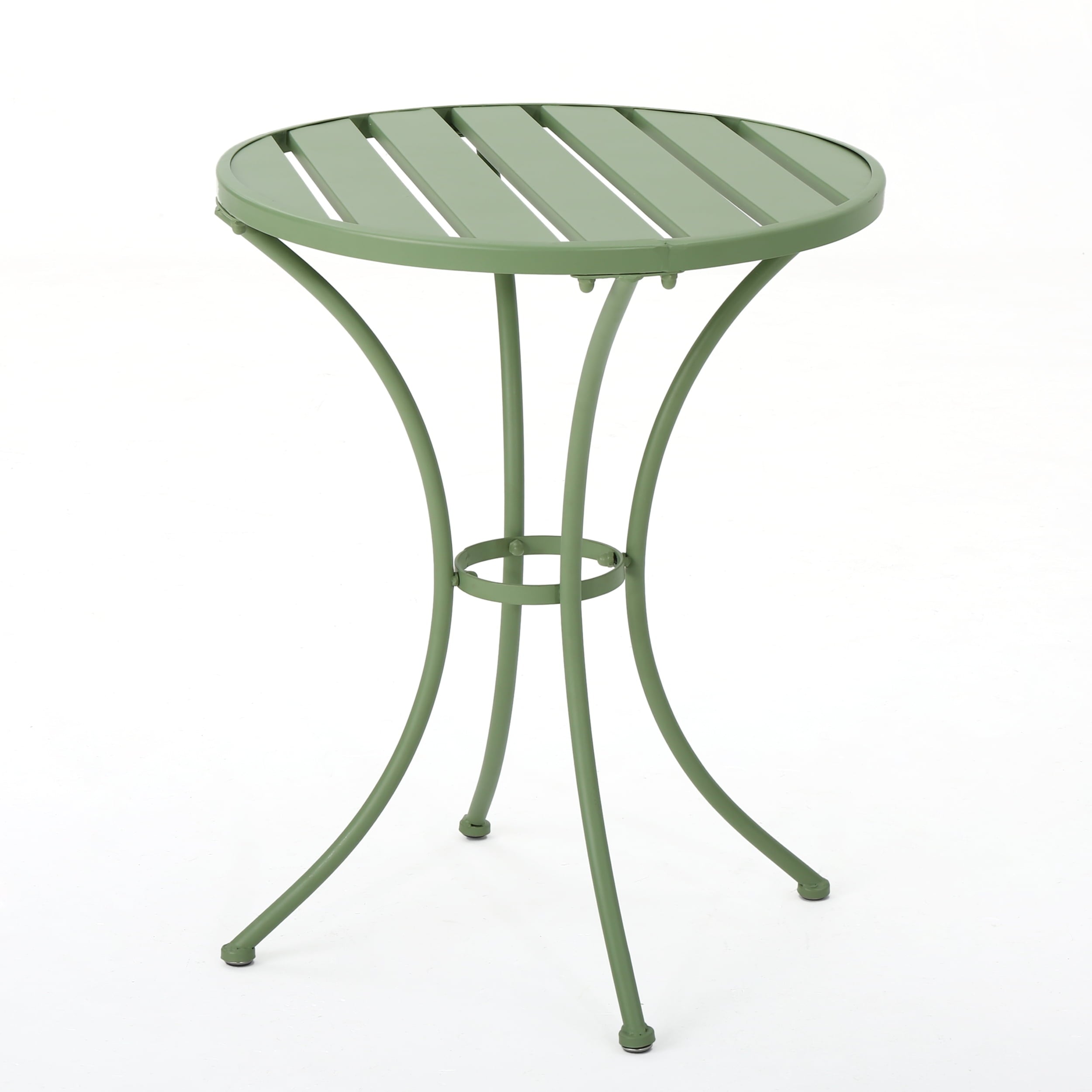 Mayfield Outdoor Iron 3 Piece Bistro Set, Matte Green