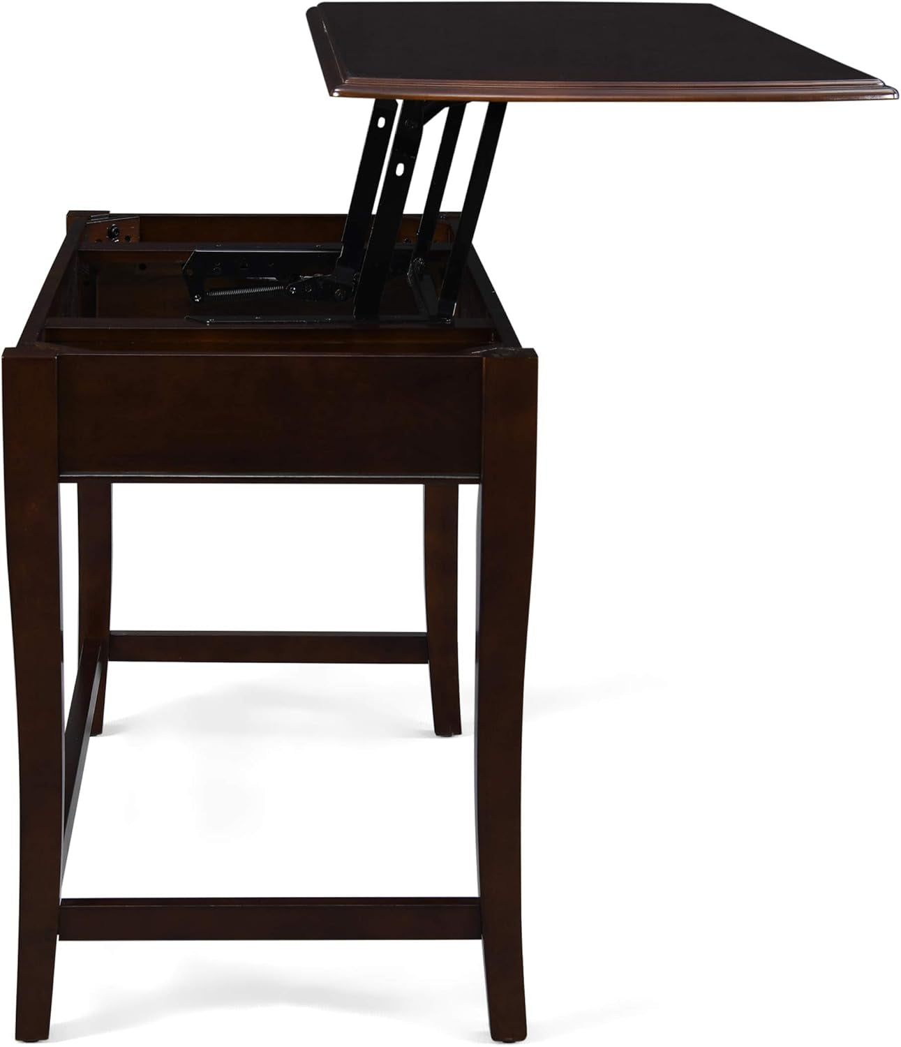 Janice Transitional Lift-Top Standing Desk, Dark Walnut