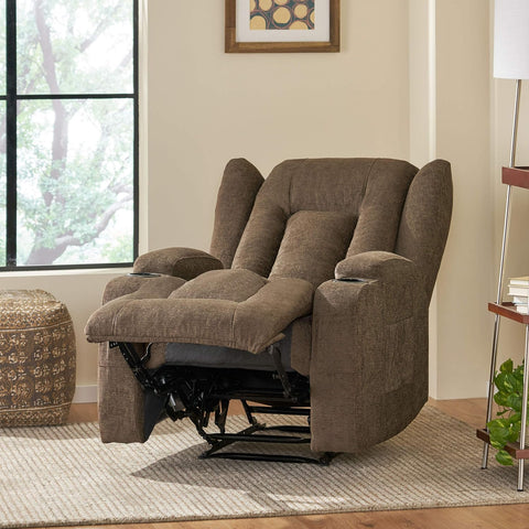 Lavonia Massage Recliner, Brown + Black